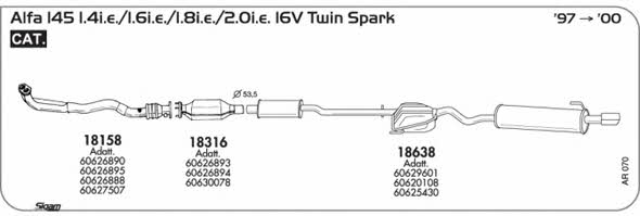 Sigam AR070 Система випуску відпрацьованих газів AR070: Приваблива ціна - Купити у Польщі на 2407.PL!