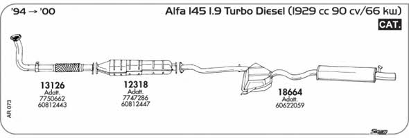 Sigam AR073 Система випуску відпрацьованих газів AR073: Приваблива ціна - Купити у Польщі на 2407.PL!