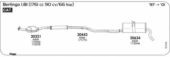 Sigam CI013 Система випуску відпрацьованих газів CI013: Приваблива ціна - Купити у Польщі на 2407.PL!