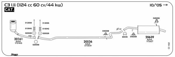 Sigam CI192 Система выпуска отработаных газов CI192: Отличная цена - Купить в Польше на 2407.PL!