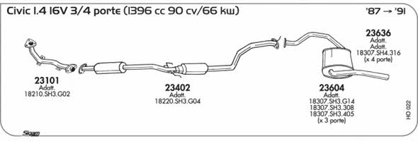Sigam HO022 Exhaust system HO022: Buy near me in Poland at 2407.PL - Good price!