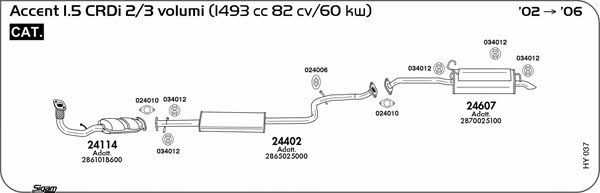 Sigam HY037 Exhaust system HY037: Buy near me in Poland at 2407.PL - Good price!