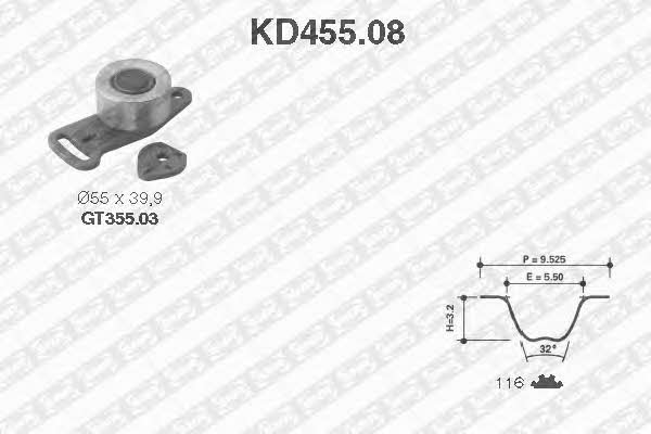 SNR KD455.08 Комплект ремня ГРМ KD45508: Отличная цена - Купить в Польше на 2407.PL!