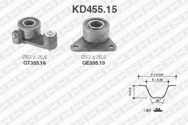 SNR KD45515 Комплект ремня ГРМ KD45515: Отличная цена - Купить в Польше на 2407.PL!