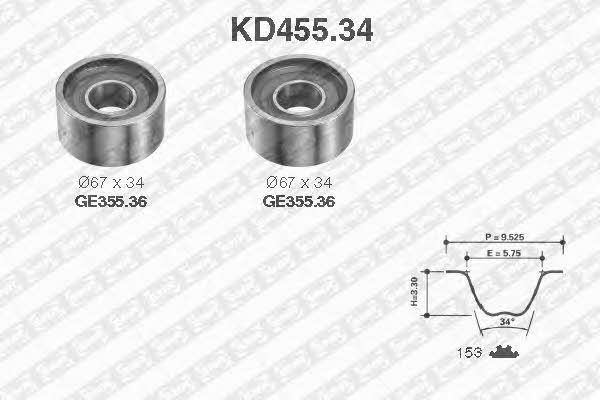 SNR KD45534 Комплект ремня ГРМ KD45534: Купить в Польше - Отличная цена на 2407.PL!