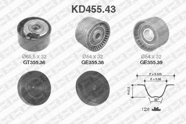 SNR KD45543 Комплект ремня ГРМ KD45543: Отличная цена - Купить в Польше на 2407.PL!