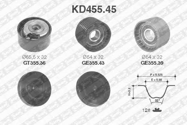 SNR KD45545 Комплект ремня ГРМ KD45545: Отличная цена - Купить в Польше на 2407.PL!