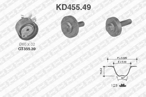 SNR KD45549 Комплект ремня ГРМ KD45549: Отличная цена - Купить в Польше на 2407.PL!