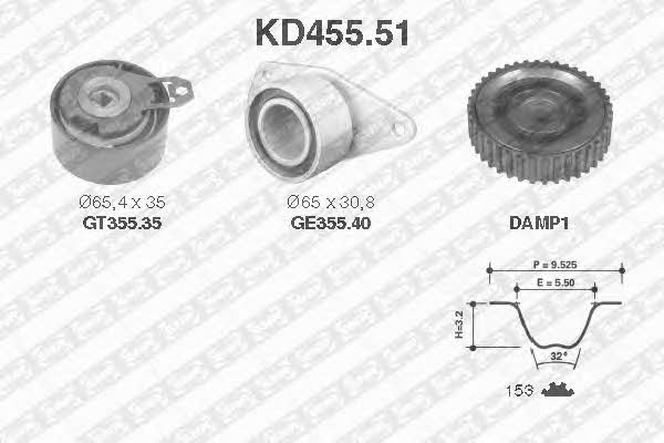 SNR KD45551 Комплект ремня ГРМ KD45551: Отличная цена - Купить в Польше на 2407.PL!