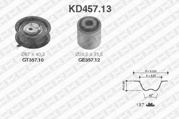 SNR KD45713 Комплект ремня ГРМ KD45713: Купить в Польше - Отличная цена на 2407.PL!