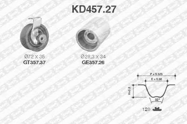 SNR KD45727 Комплект ремня ГРМ KD45727: Отличная цена - Купить в Польше на 2407.PL!