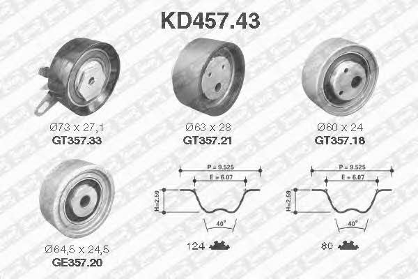 SNR KD457.43 Timing Belt Kit KD45743: Buy near me in Poland at 2407.PL - Good price!
