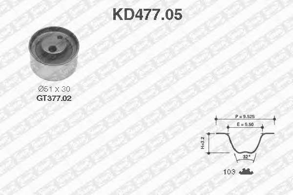 SNR KD47705 Timing Belt Kit KD47705: Buy near me in Poland at 2407.PL - Good price!