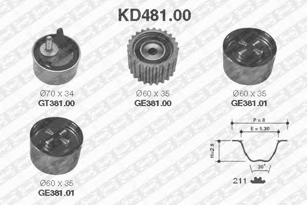 SNR KD481.00 Комплект ремня ГРМ KD48100: Купить в Польше - Отличная цена на 2407.PL!