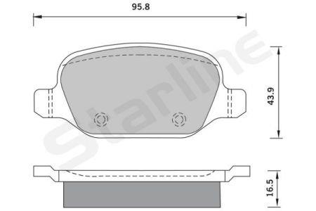 StarLine BD S382 Disc brake pad set BDS382: Buy near me in Poland at 2407.PL - Good price!
