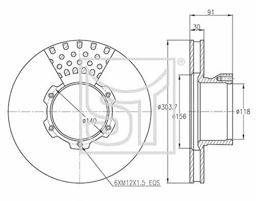 Templin 03.110.1926.030 Front brake disc ventilated 031101926030: Buy near me in Poland at 2407.PL - Good price!