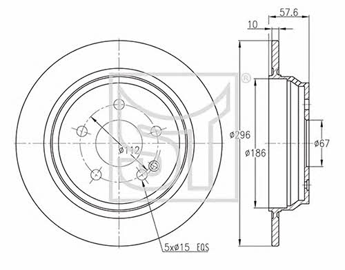 Templin 03.110.1926.015 Rear brake disc, non-ventilated 031101926015: Buy near me in Poland at 2407.PL - Good price!