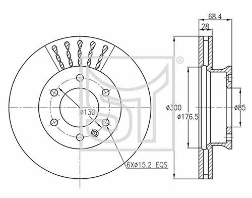 Templin 03.110.1926.410 Front brake disc ventilated 031101926410: Buy near me in Poland at 2407.PL - Good price!