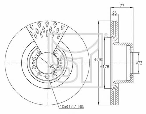 Templin 03.110.4255.170 Front brake disc ventilated 031104255170: Buy near me in Poland at 2407.PL - Good price!