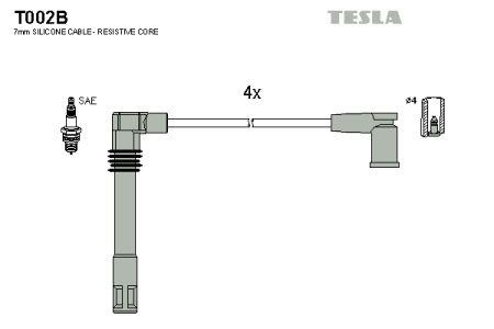 Tesla T002B Дроти високовольтні, комплект T002B: Приваблива ціна - Купити у Польщі на 2407.PL!