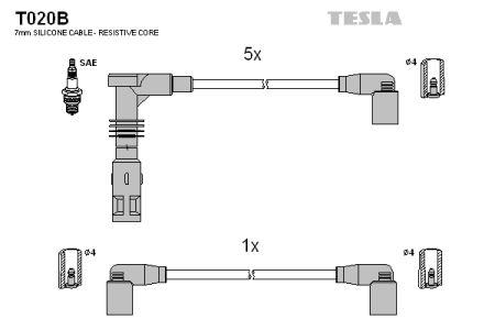 Tesla T020B Ignition cable kit T020B: Buy near me in Poland at 2407.PL - Good price!
