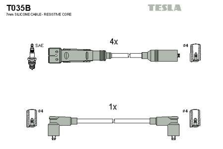 Tesla T035B Przewody wysokiego napięcia, komplet T035B: Atrakcyjna cena w Polsce na 2407.PL - Zamów teraz!