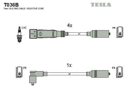 Tesla T036B Провода высоковольтные, комплект T036B: Отличная цена - Купить в Польше на 2407.PL!