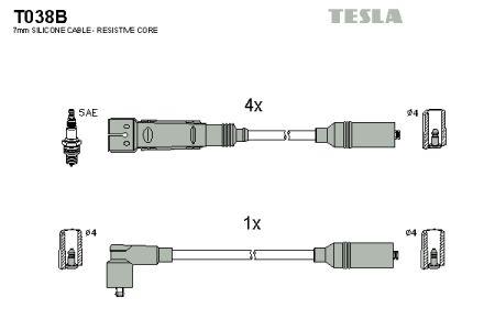 Tesla T038B Przewody wysokiego napięcia, komplet T038B: Dobra cena w Polsce na 2407.PL - Kup Teraz!