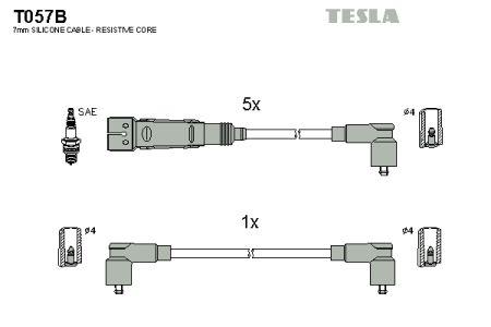 

przewody wysokiego napięcia, komplet t057b Tesla