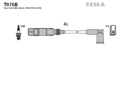 Дроти високовольтні, комплект Tesla T076B