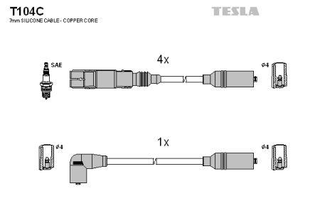 Tesla T104C Ignition cable kit T104C: Buy near me in Poland at 2407.PL - Good price!