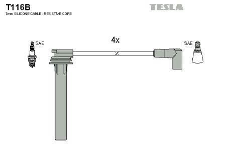 Tesla T116B Ignition cable kit T116B: Buy near me in Poland at 2407.PL - Good price!
