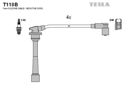 Tesla T118B Провода высоковольтные, комплект T118B: Отличная цена - Купить в Польше на 2407.PL!