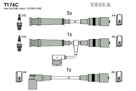 Tesla T174C Ignition cable kit T174C: Buy near me in Poland at 2407.PL - Good price!