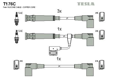 Tesla T176C Ignition cable kit T176C: Buy near me in Poland at 2407.PL - Good price!