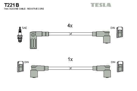 Tesla T221B Przewody wysokiego napięcia, komplet T221B: Dobra cena w Polsce na 2407.PL - Kup Teraz!