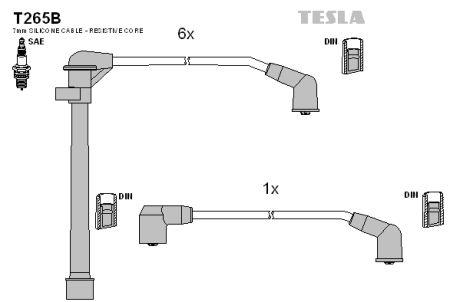 Tesla T265B Przewody wysokiego napięcia, komplet T265B: Dobra cena w Polsce na 2407.PL - Kup Teraz!