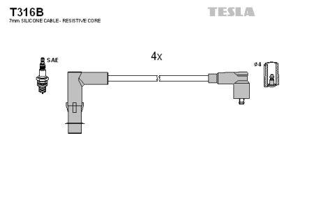 Tesla T316B Przewody wysokiego napięcia, komplet T316B: Dobra cena w Polsce na 2407.PL - Kup Teraz!