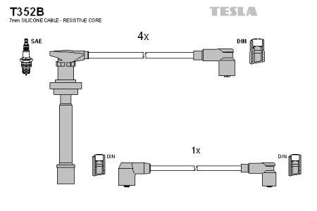 Tesla T352B Дроти високовольтні, комплект T352B: Приваблива ціна - Купити у Польщі на 2407.PL!