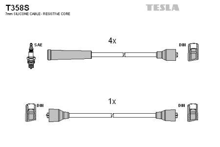 Tesla T358S Провода высоковольтные, комплект T358S: Отличная цена - Купить в Польше на 2407.PL!