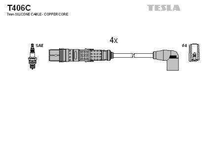 Tesla T406C Przewody wysokiego napięcia, komplet T406C: Dobra cena w Polsce na 2407.PL - Kup Teraz!