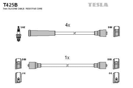 Tesla T425B Провода высоковольтные, комплект T425B: Отличная цена - Купить в Польше на 2407.PL!