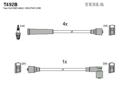 Tesla T492B Przewody wysokiego napięcia, komplet T492B: Dobra cena w Polsce na 2407.PL - Kup Teraz!