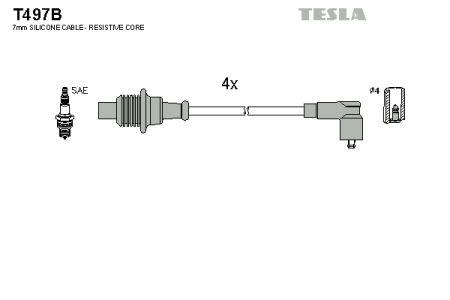Tesla T497B Przewody wysokiego napięcia, komplet T497B: Dobra cena w Polsce na 2407.PL - Kup Teraz!