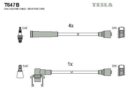 Tesla T647B Przewody wysokiego napięcia, komplet T647B: Dobra cena w Polsce na 2407.PL - Kup Teraz!