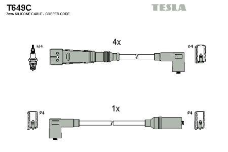 Tesla T649C Przewody wysokiego napięcia, komplet T649C: Dobra cena w Polsce na 2407.PL - Kup Teraz!