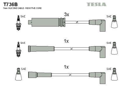 Tesla T736B Провода высоковольтные, комплект T736B: Отличная цена - Купить в Польше на 2407.PL!
