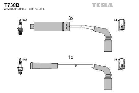 Провода высоковольтные, комплект Tesla T738B