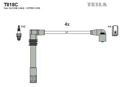 Tesla T818C Ignition cable kit T818C: Buy near me in Poland at 2407.PL - Good price!