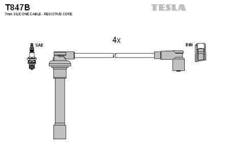 Tesla T847B Przewody wysokiego napięcia, komplet T847B: Dobra cena w Polsce na 2407.PL - Kup Teraz!